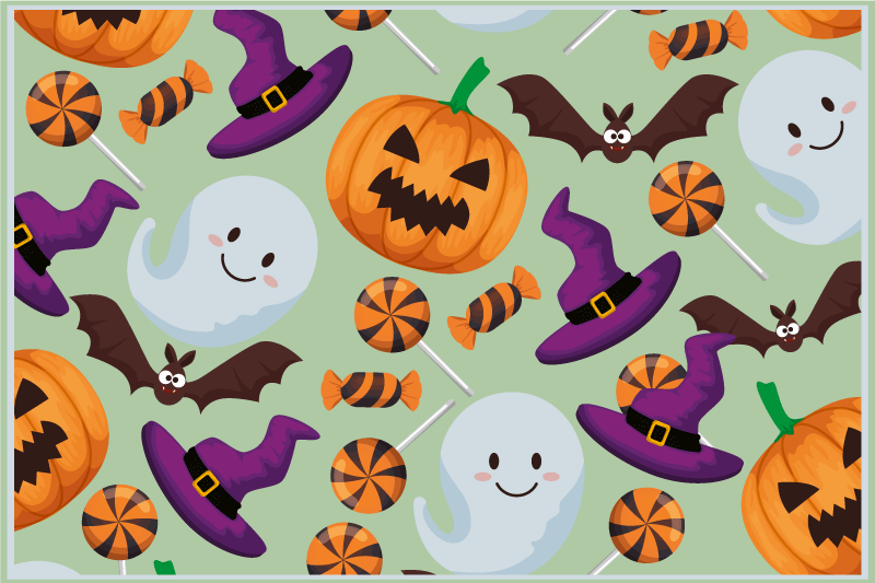 Halloween placemat with colorful halloween designs - TenStickers