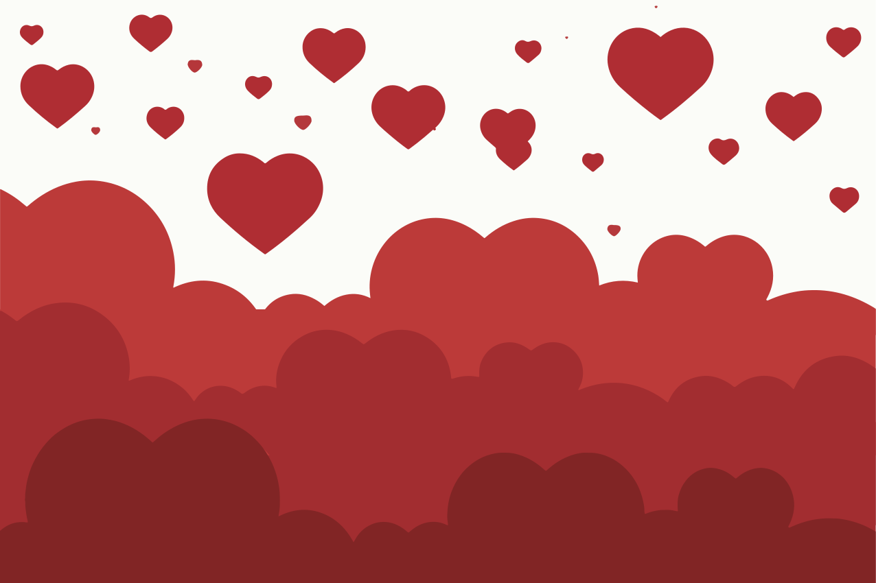 Original placemats hearts cloud design - TenStickers