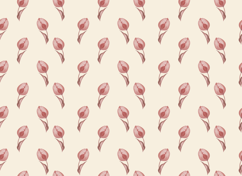 Small pink tulips pattern elegant placemats - TenStickers