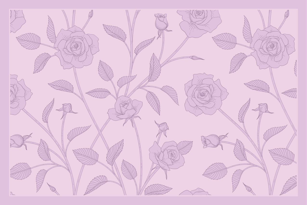 Elegant rose pattern placemat - TenStickers