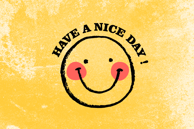 Placemat with quote smiling face, stay positive - TenStickers