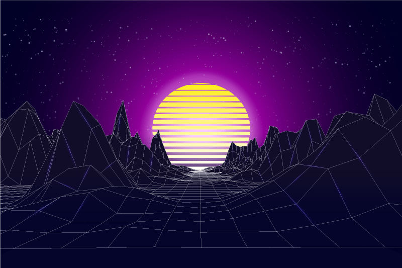 Modern placemats geometric sunset landscape - TenStickers