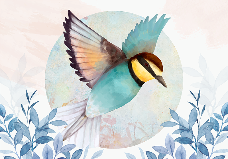 Original placemats with colorful bird artwork - TenStickers