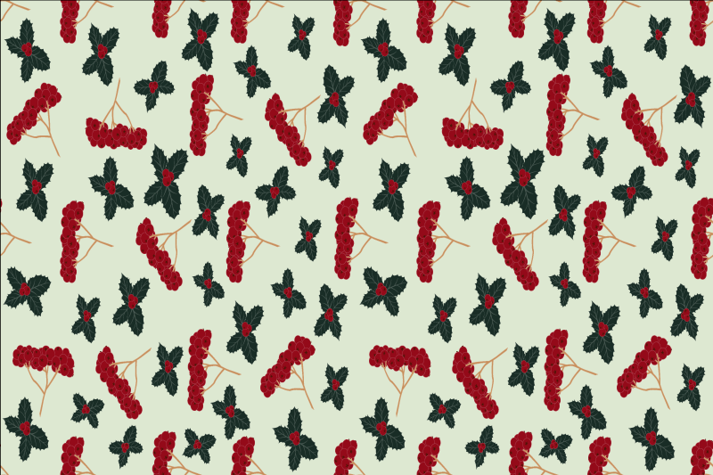 Christmas placemats with berry pattern design - TenStickers