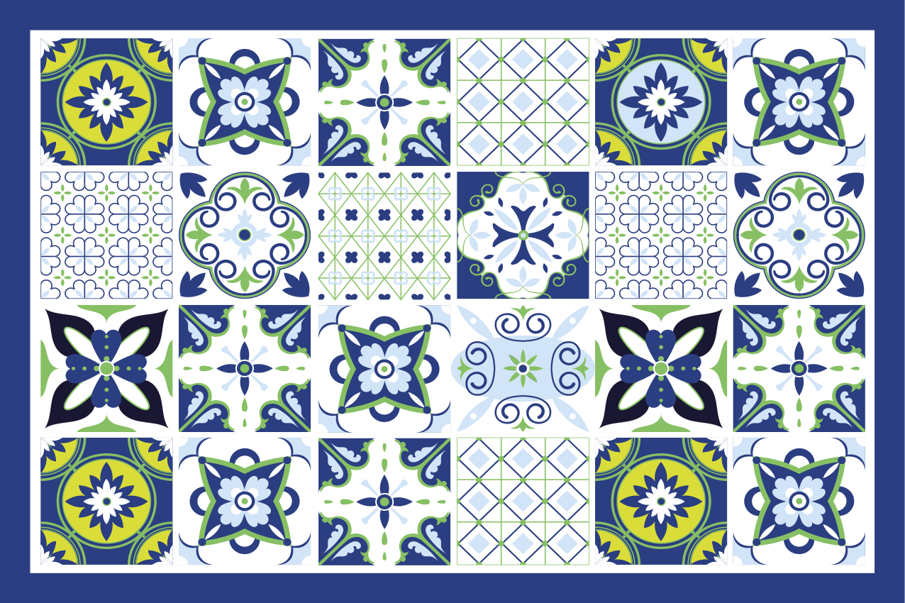 Blue Moroccan style original placemats - TenStickers