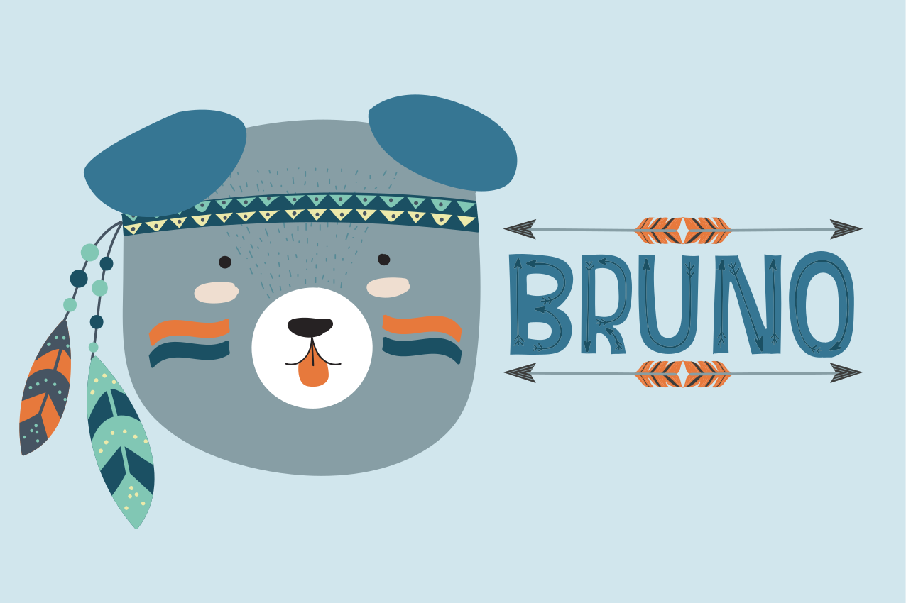 Children placemats cute bear head - TenStickers