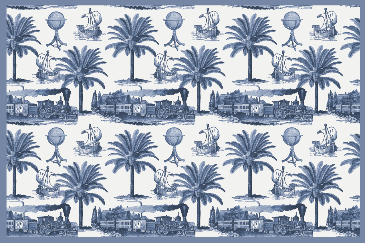 Modern placemats with vintage travel scenes - TenStickers
