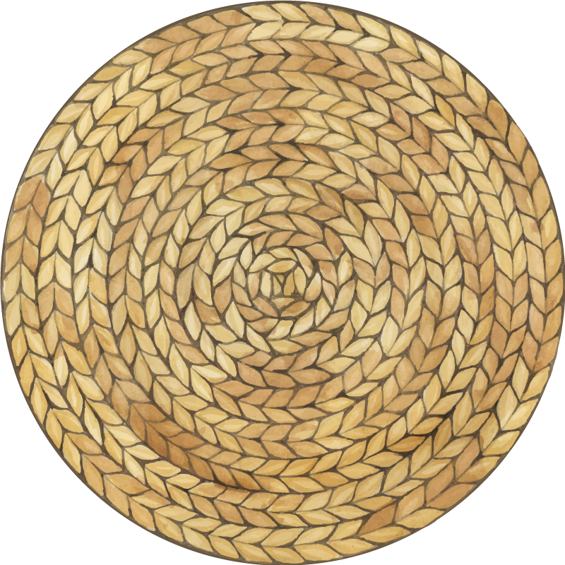 circular wicker textured placemats - TenStickers