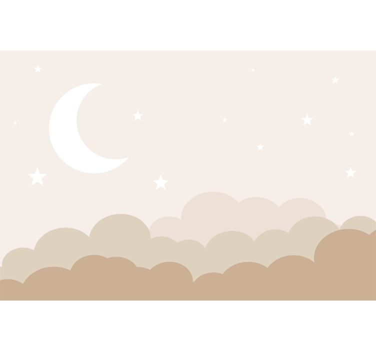 Clouds with stars nursery mural - TenStickers