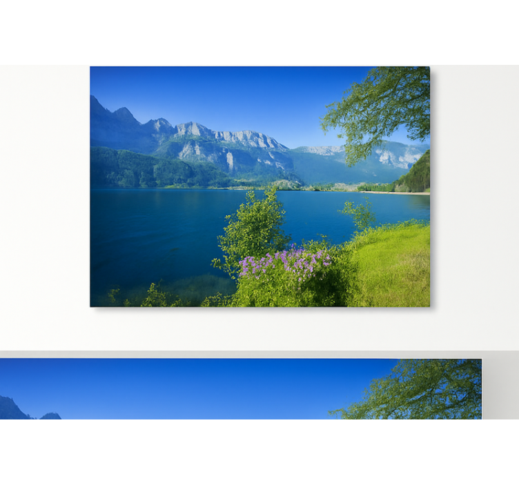 Tranquil Mountain Lake mountain wall mural - TenStickers