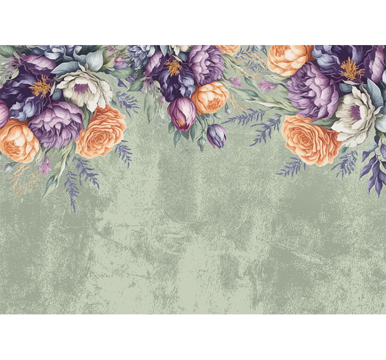 Vintage floral design master bedroom mural - TenStickers