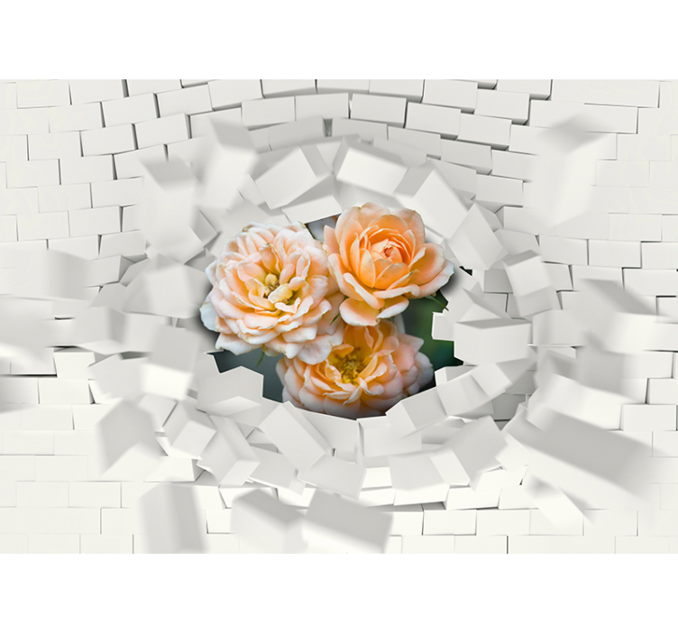 Mauer Blume 3D Wall Mural - TenStickers