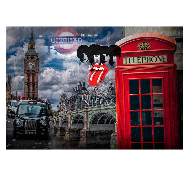 Iconic London Collage mural for living room - TenStickers