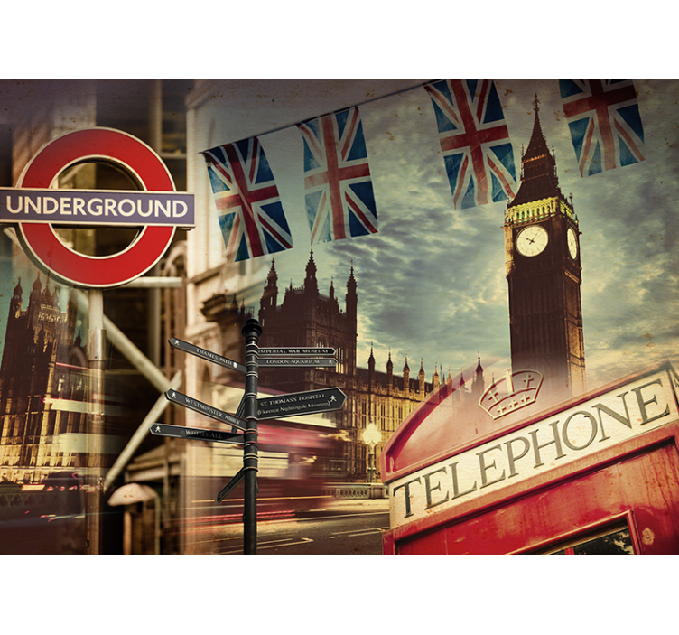 Symbols of London wall mural - TenStickers