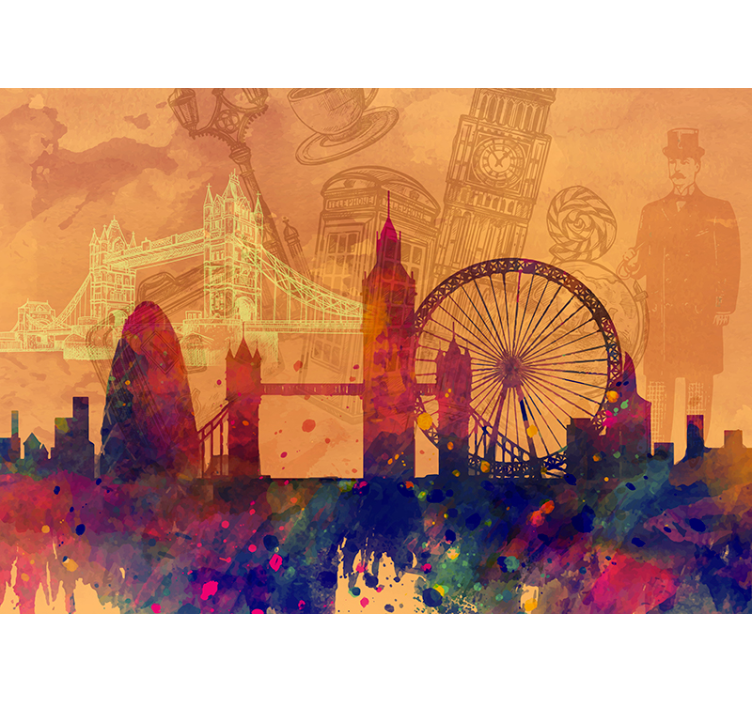 abstract skyline London City wall mural - TenStickers