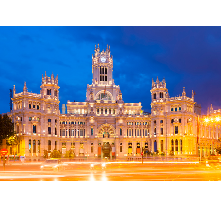 Palacio Cibeles at night  City wall mural - TenStickers