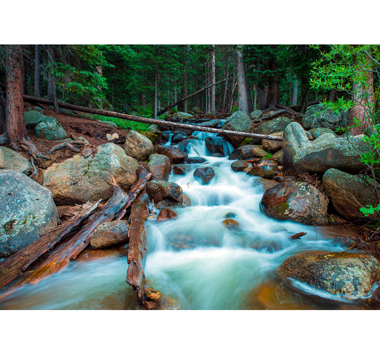 Cascading Stream waterfall mural - TenStickers