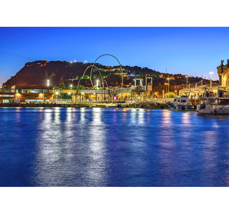 Barcelona atardecer Montjuic City wall mural - TenStickers