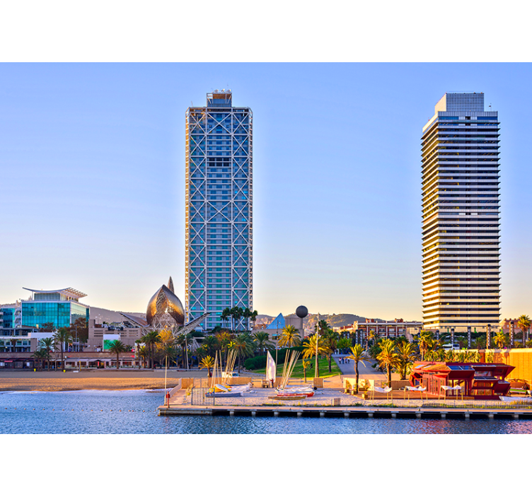 Puerto Olímpico Barcelona City wall mural - TenStickers