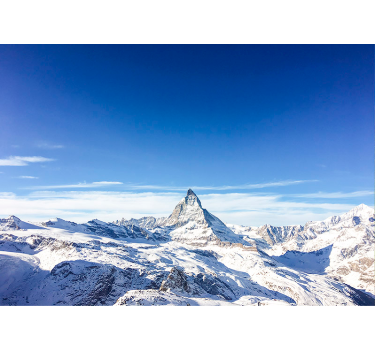 Matterhorn Mountain in winter Blue Wall Mural - TenStickers