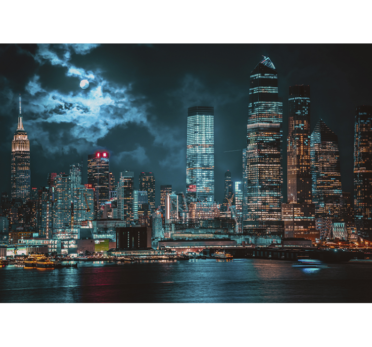 Cloudy night at NY  wall mural - TenStickers