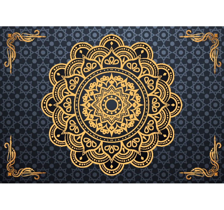 Golden Mandala Wall Mural - TenStickers