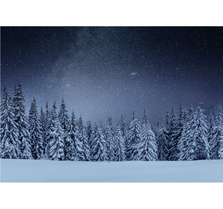 Snowy Pine Landscape nature wall mural - TenStickers