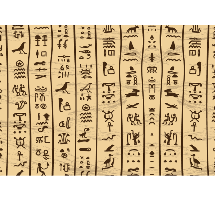Egyptian hieroglyphs living room wall mural - TenStickers