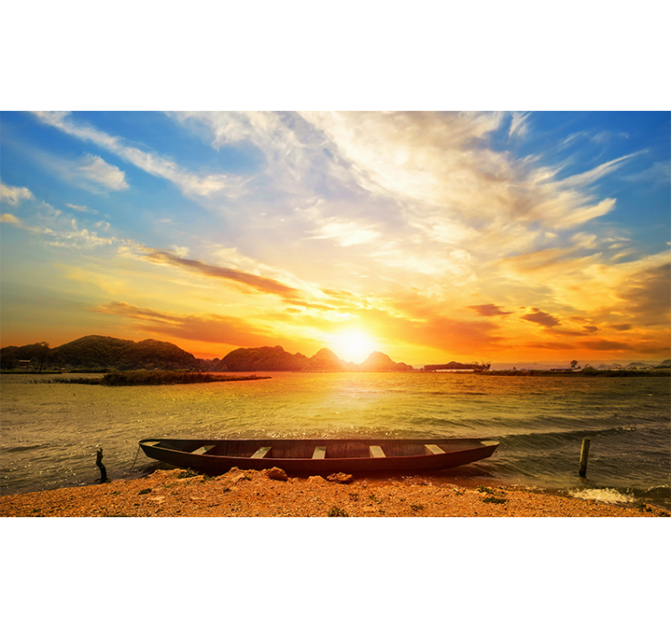 Sunset beach landscape sea wall mural - TenStickers