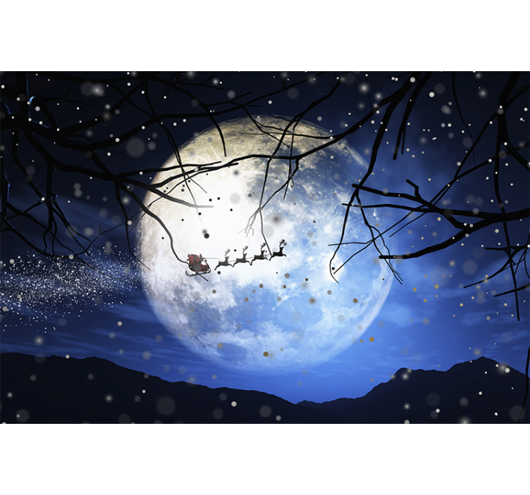 Santa Claus and sleigh Christmas wall mural - TenStickers