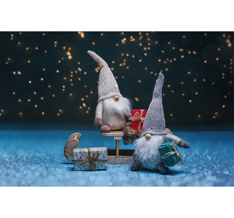 Christmas mural festive gnome celebration - TenStickers