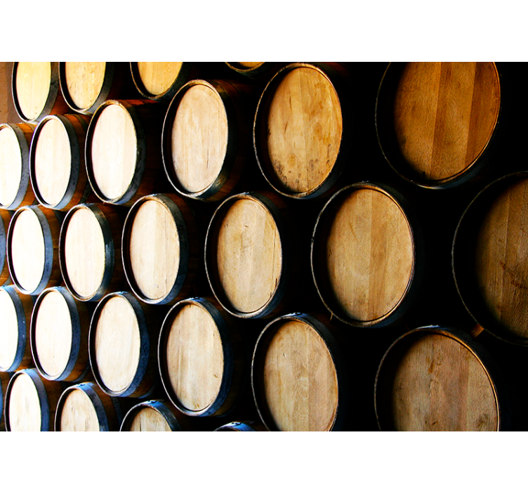 Wooden Barrel Arrangement wall mural - TenStickers