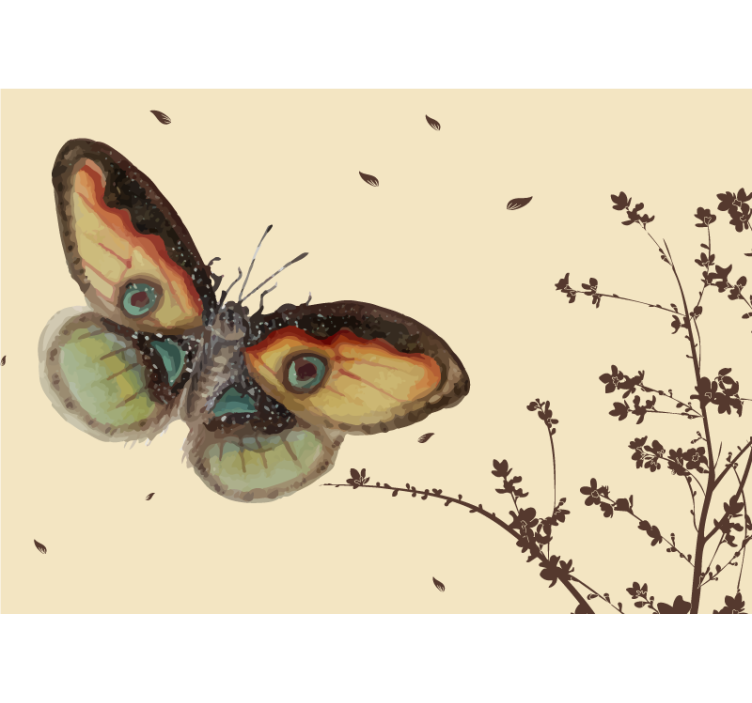Animal wall mural large butterfly display - TenStickers