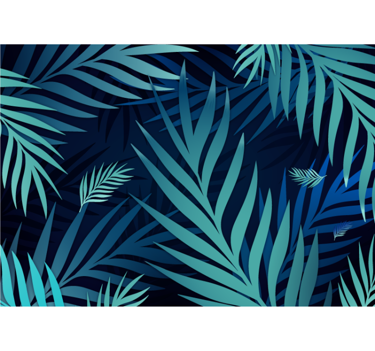 Nature wall mural exotic leaf design - TenStickers
