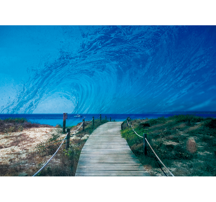 Ocean Wave Pathway sea mural - TenStickers