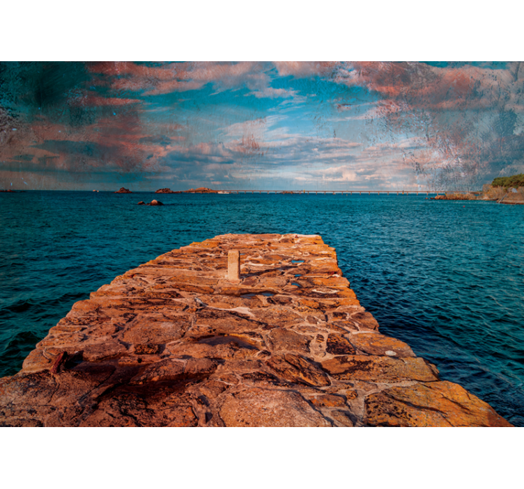 Coastal Rock Path landscape mural wallpaper - TenStickers