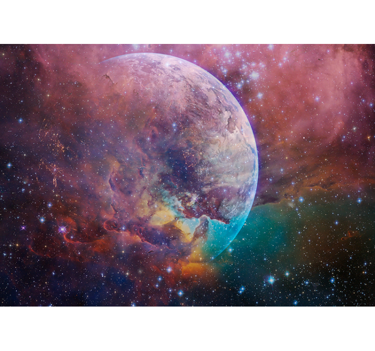 Earth in space background space wall mural - TenStickers