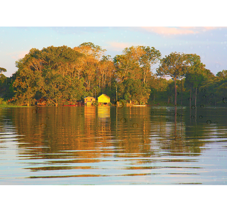 Serene Waterscape Reflection landscape mural wallpaper - TenStickers