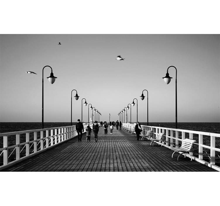 Seaside Pier Stroll city wall mural - TenStickers