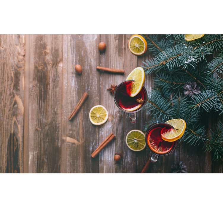 Christmas mural mulled wine display - TenStickers