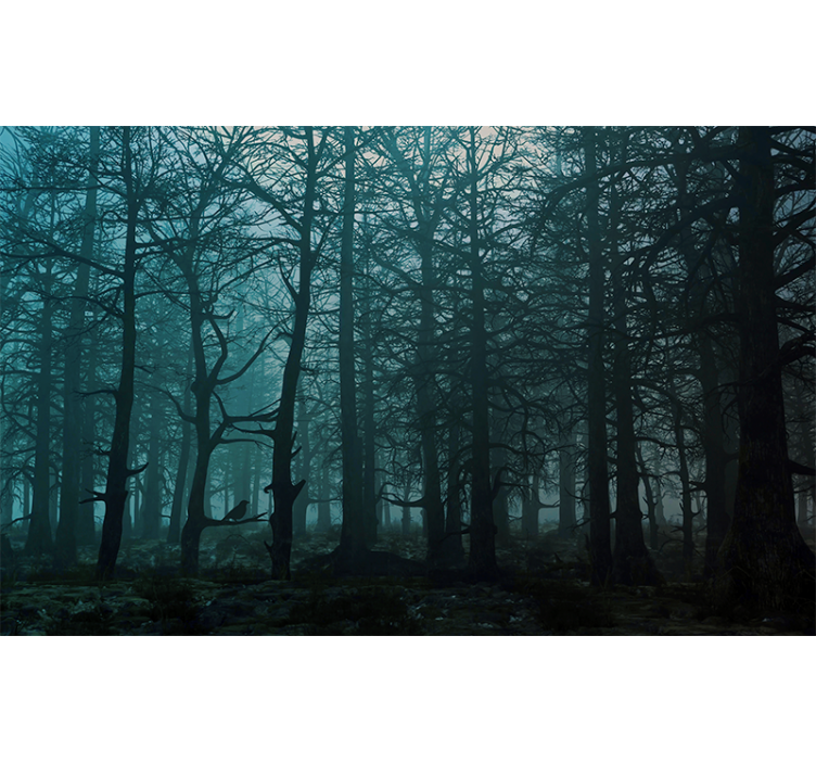 Foggy Woodland View forest wall mural - TenStickers