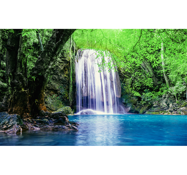 Tranquil Waterfall Landscape nature wall mural - TenStickers