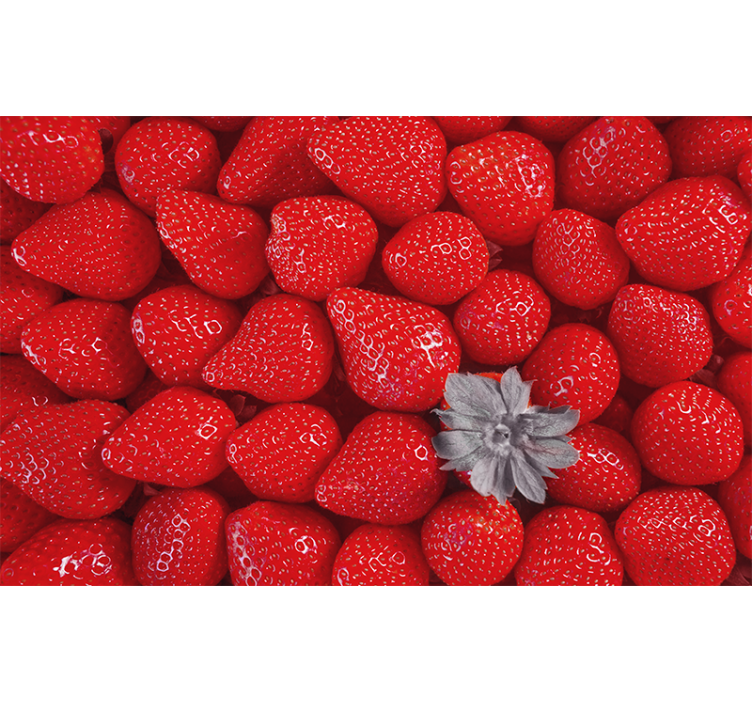 Strawberry and bloom flower mural - TenStickers