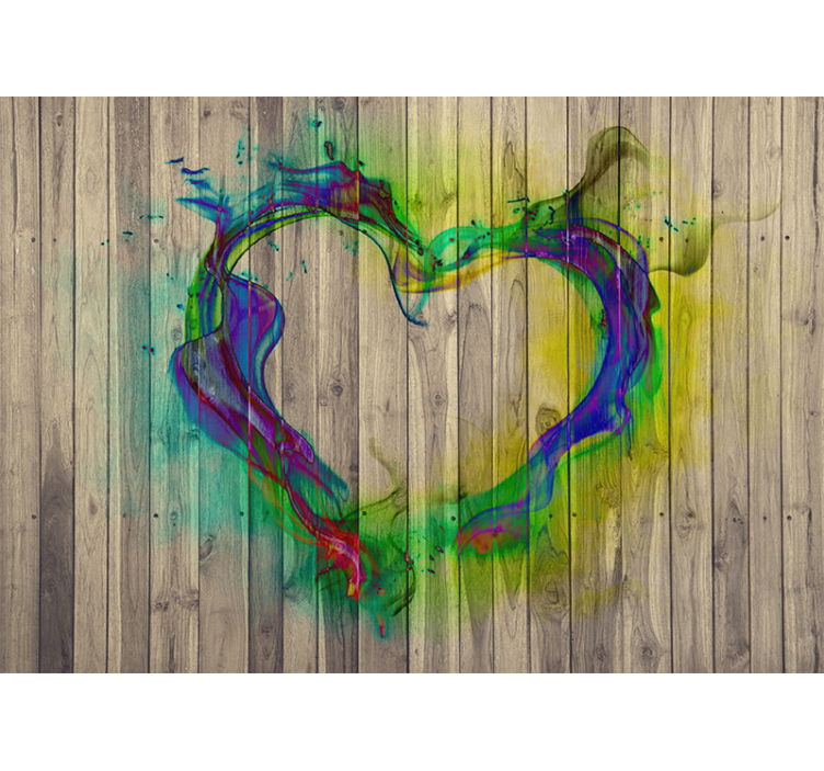 Vibrant Heart Design love wall mural - TenStickers