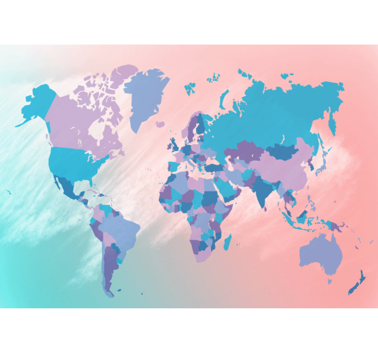 Vibrant Global Map world map wall mural - TenStickers