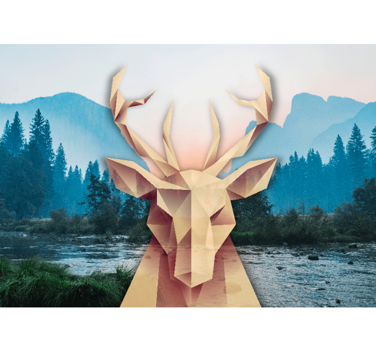 origami deer 3D Wall Mural - TenStickers