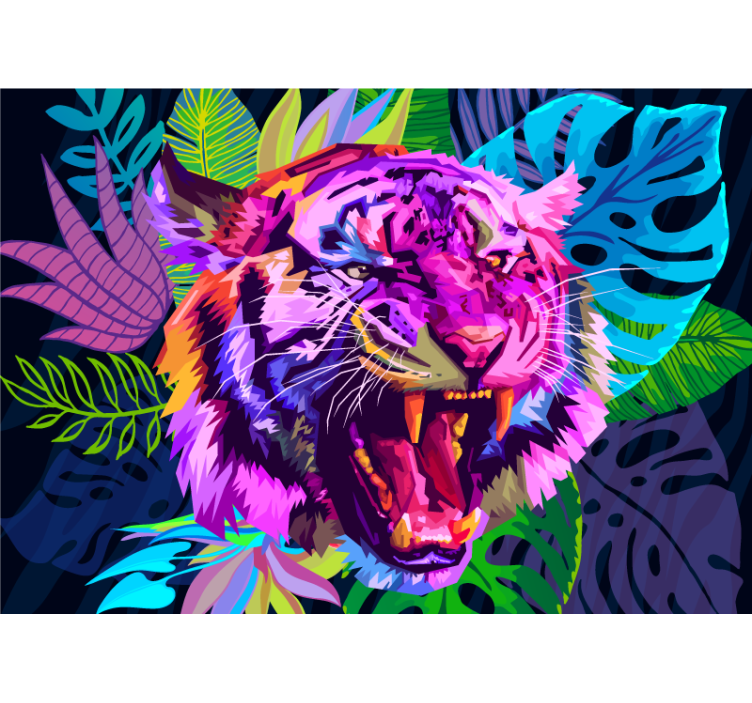 3D tiger in galaxy  Wall Mural - TenStickers