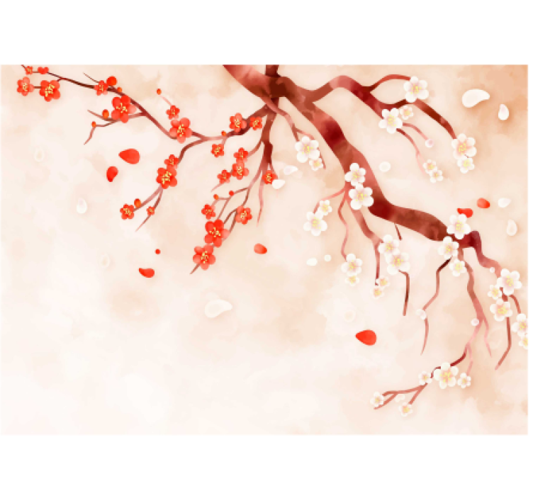 Cherry Blossom Bough flower mural - TenStickers
