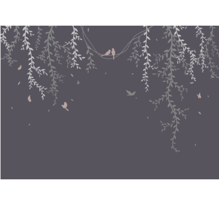 Light white hanging flowers nature wall mural - TenStickers