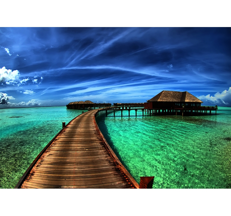 Tropical Ocean Scene nature wall mural - TenStickers